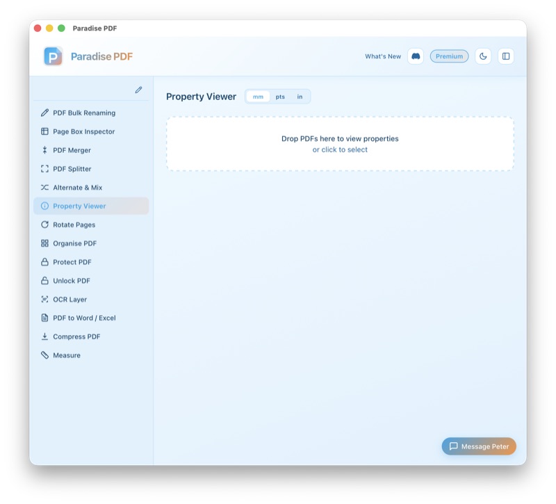 PDF Property Viewer in Paradise PDF for Mac